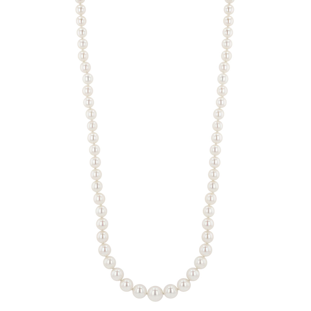 TARA Pearls Cultured Pearl Matinee Strand Necklace in White Gold, 20