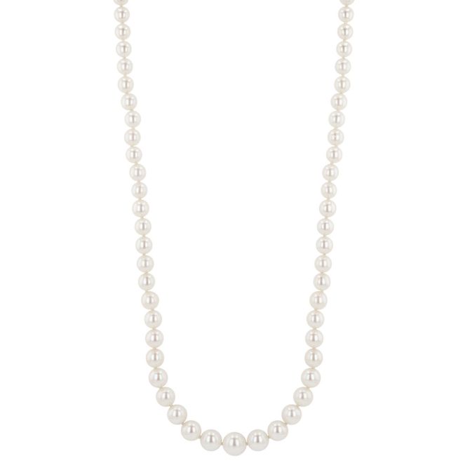 TARA Pearls Cultured Pearl Matinee Strand Necklace in White Gold, 20", 5-9 mm