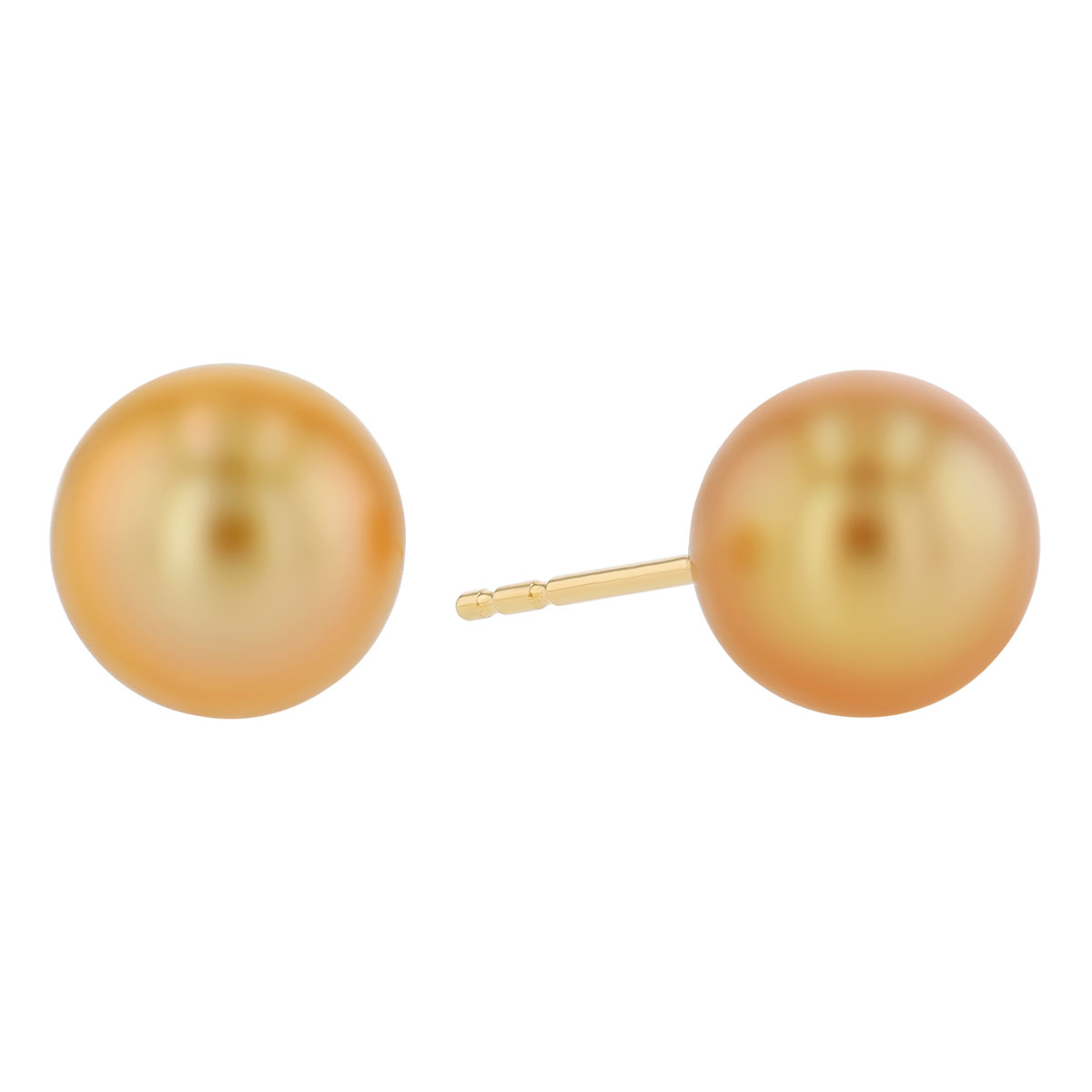 TARA Pearls Golden South Sea Cultured Pearl Stud Earrings in Yellow Gold, 8-9 mm