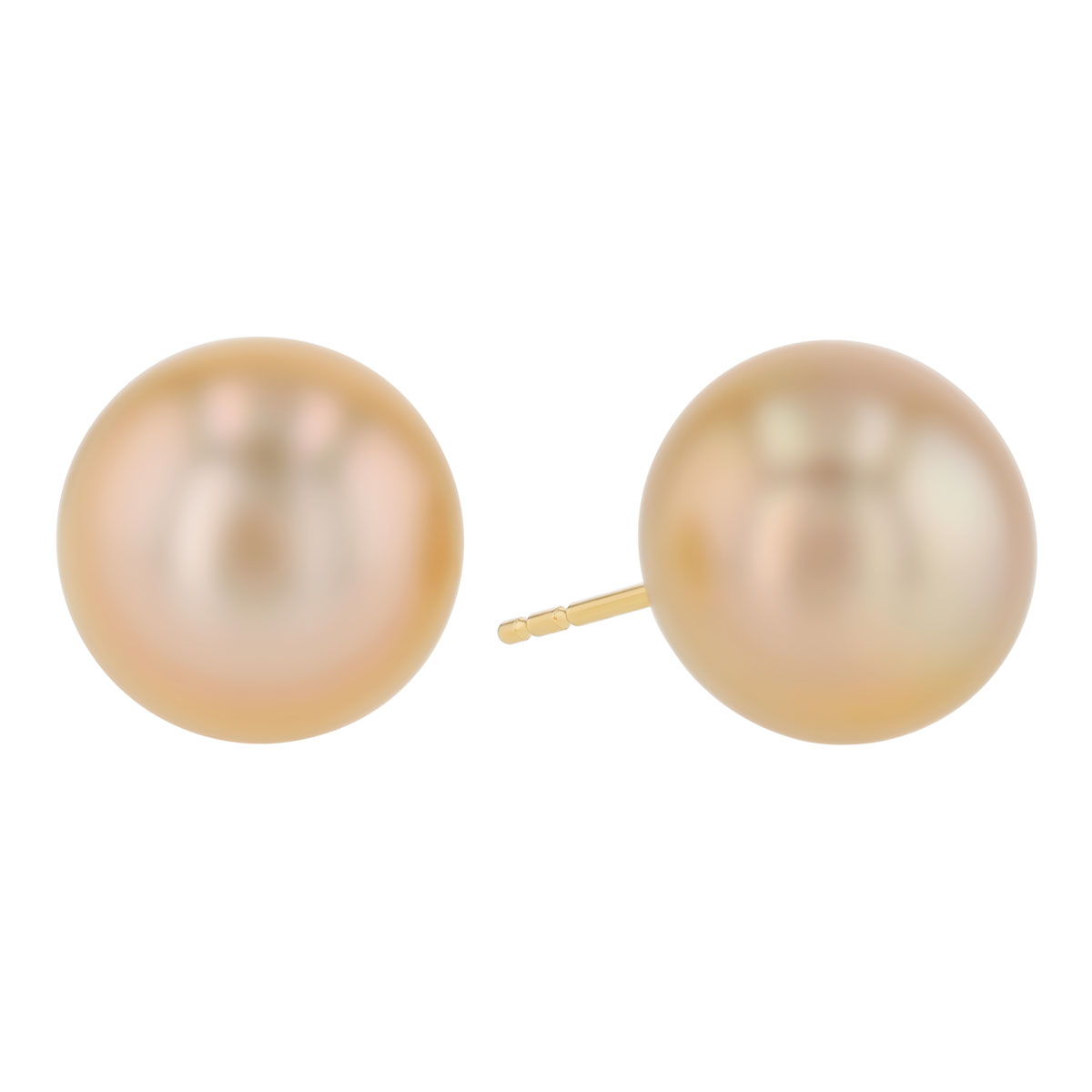 TARA Pearls Golden South Sea Cultured Pearl Stud Earrings in Yellow Gold, 12-13 mm