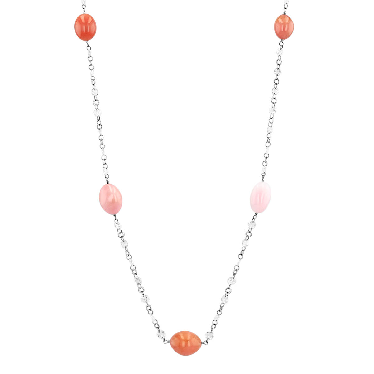 TARA Pearls Conch Pearl & Diamond Station Necklace in White Gold, 25