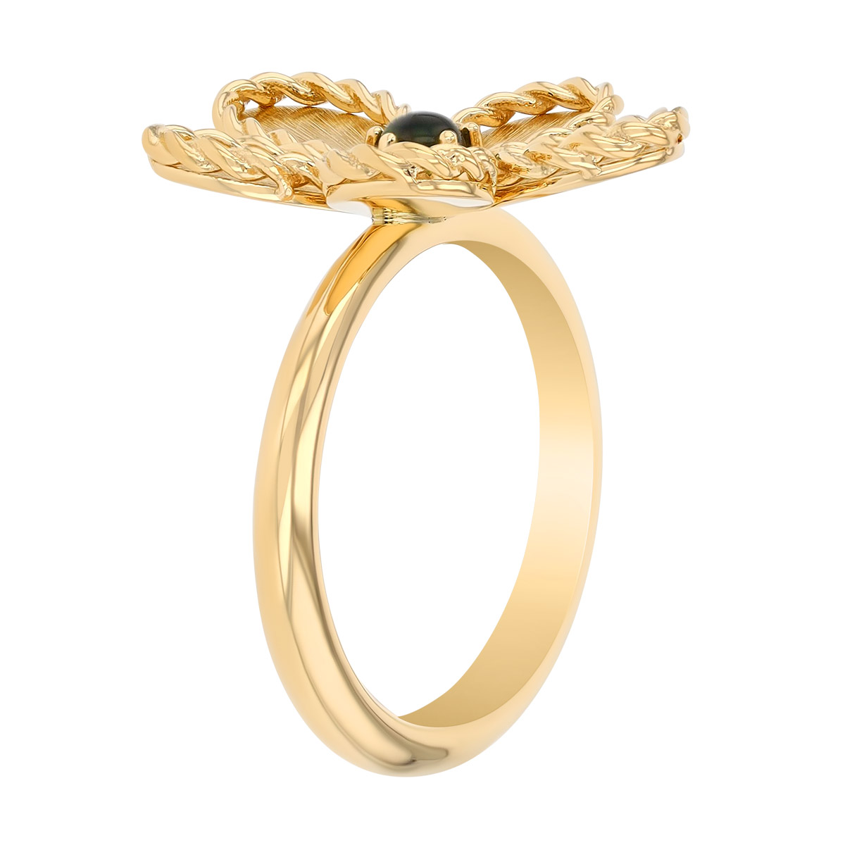 Roberto Coin Jasmine Tourmaline Flower Ring in Yellow Gold, Size 6.5