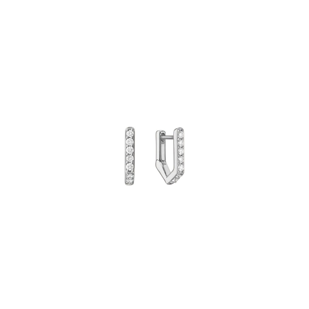 Monica Rich Kosann Infinity White Sapphire Huggie Hoop Earrings in Sterling Silver