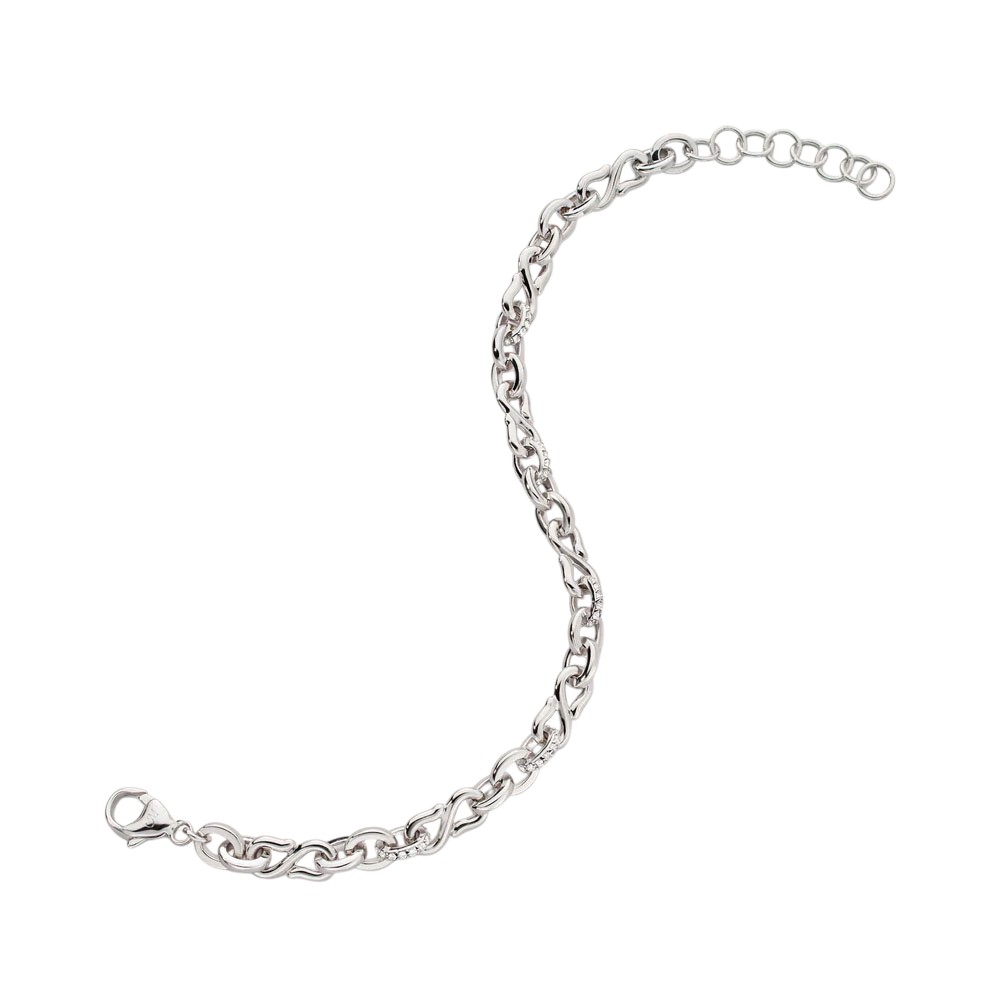 Monica Rich Kosann Infinity White Sapphire Chain Bracelet in Sterling Silver, 7