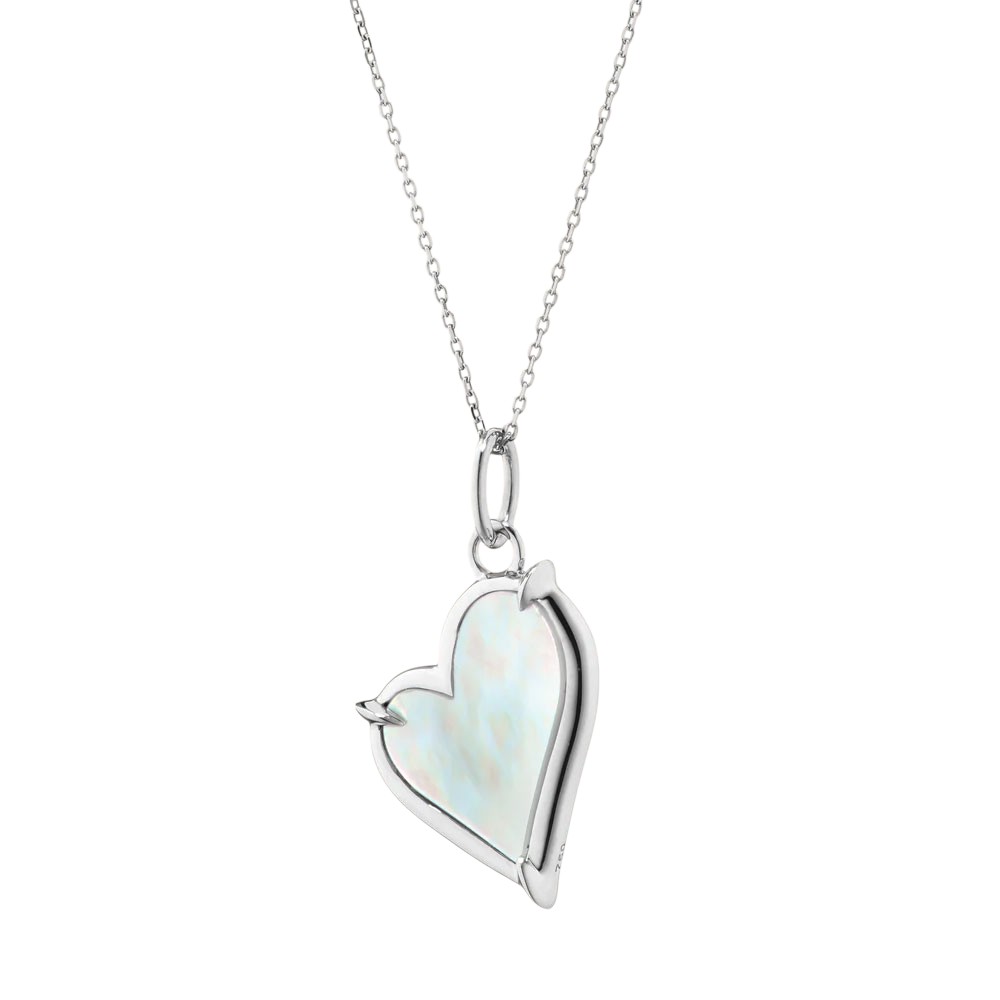Monica Rich Kosann Mother of Pearl Heart Pendant in Sterling Silver, 18