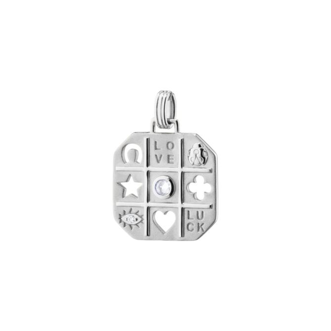 Monica Rich Kosann "Tokens of Luck" White Sapphire Charm in Sterling Silver