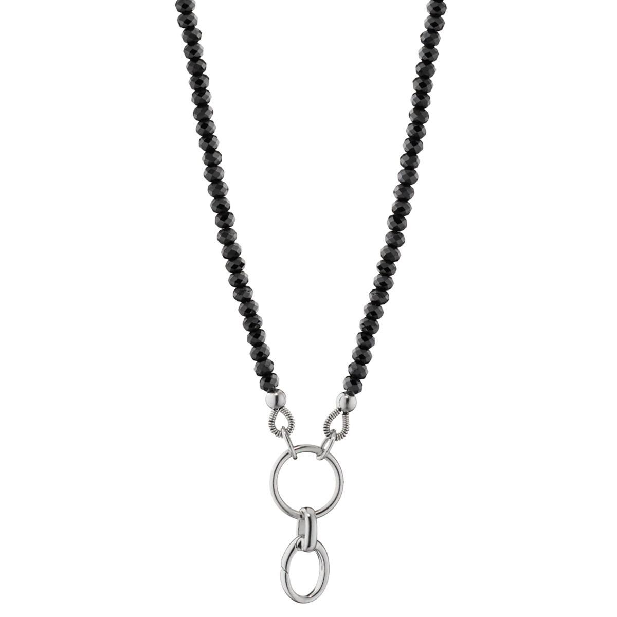 Monica Rich Kosann Black Spinel Bead Design Your Own Charm Necklace in Sterling Silver, 18