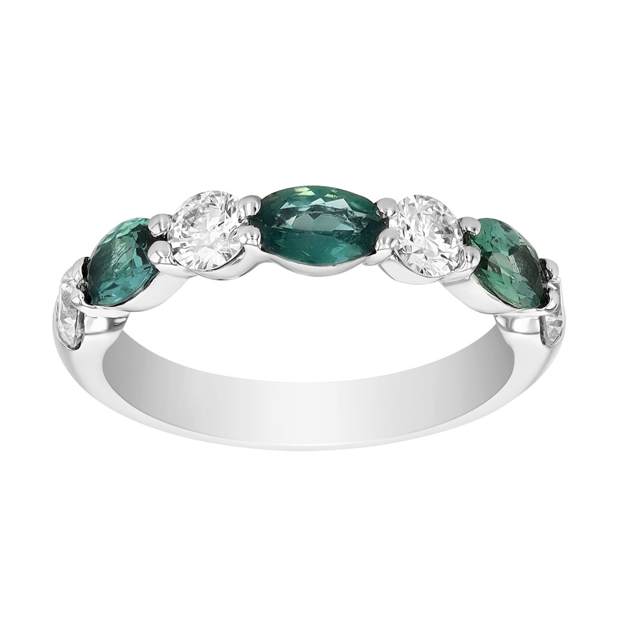 J.B. Star Oval Alexandrite & Round Diamond Ring in Platinum