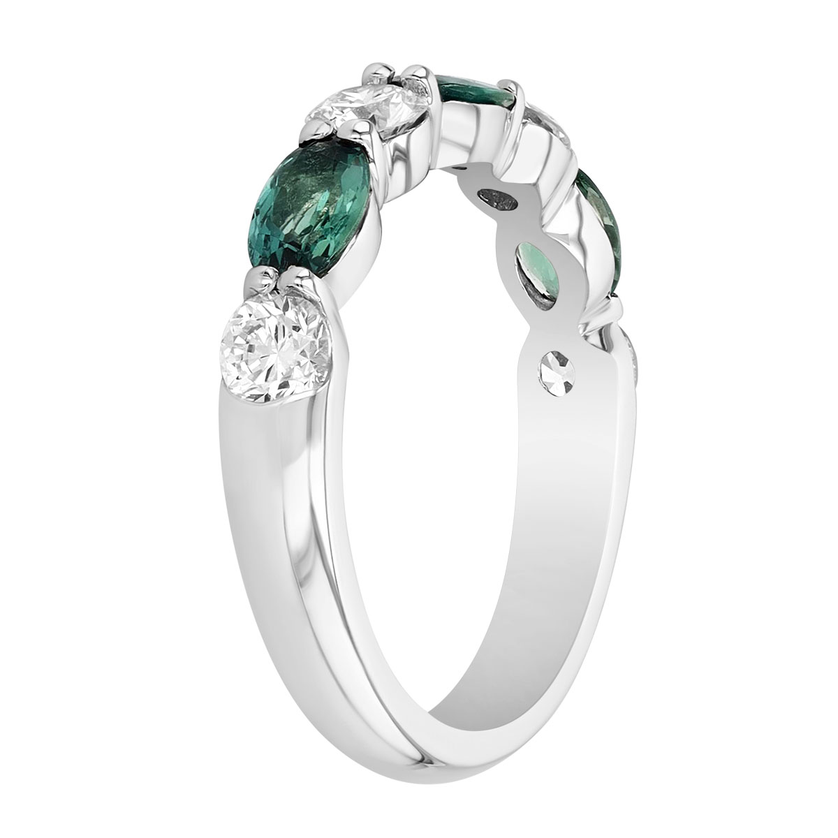 J.B. Star Oval Alexandrite & Round Diamond Ring in Platinum