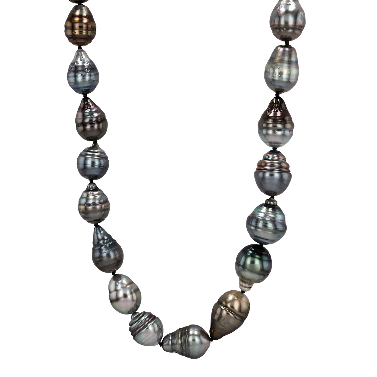 TARA Pearls Baroque Tahitian South Sea Cultured Pearl Strand Necklace in White Gold, 34