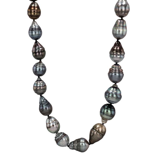 TARA Pearls Baroque Tahitian South Sea Cultured Pearl Strand Necklace in White Gold, 34", 10-14.7 mm