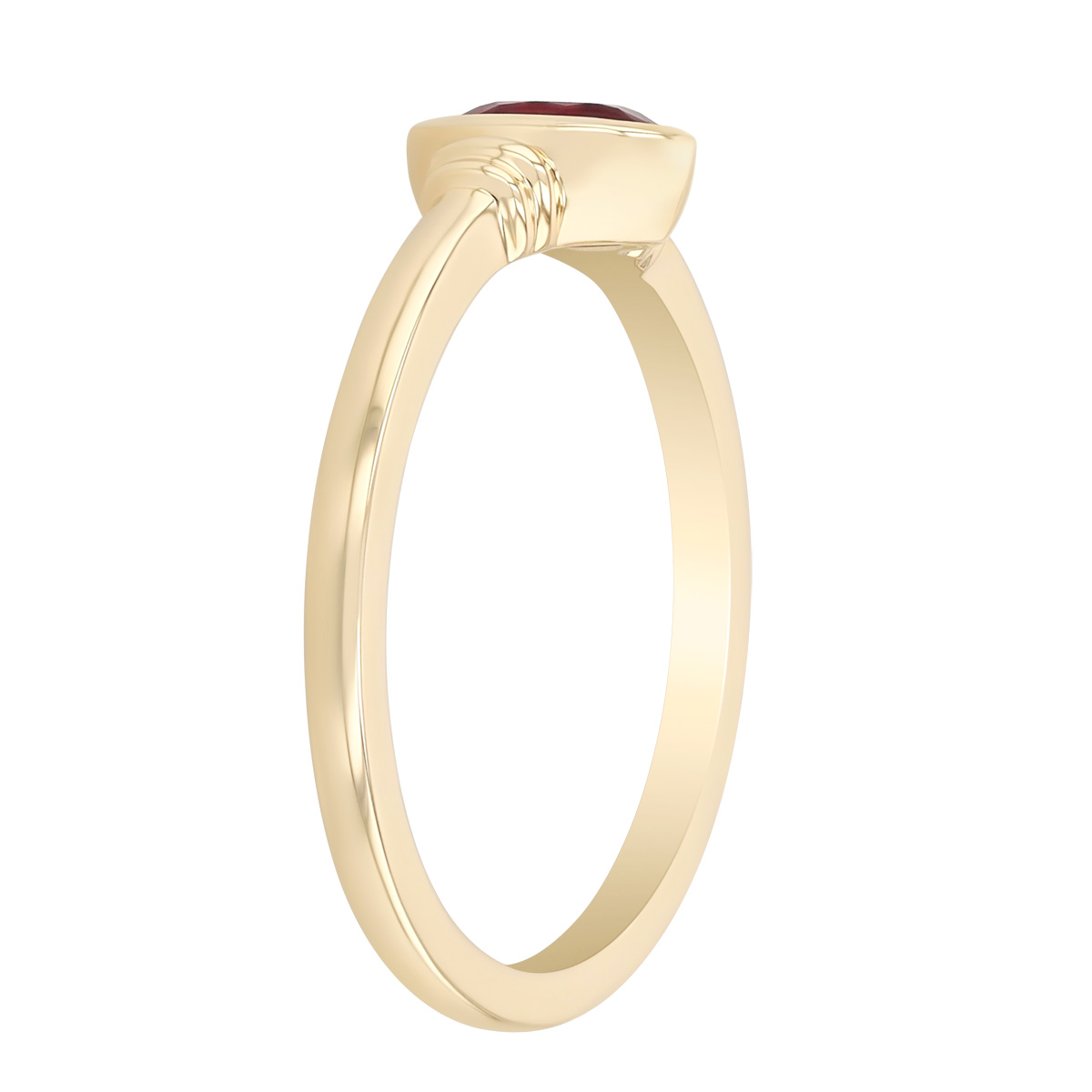 Bezel Set Oval Ruby Ring in Yellow Gold