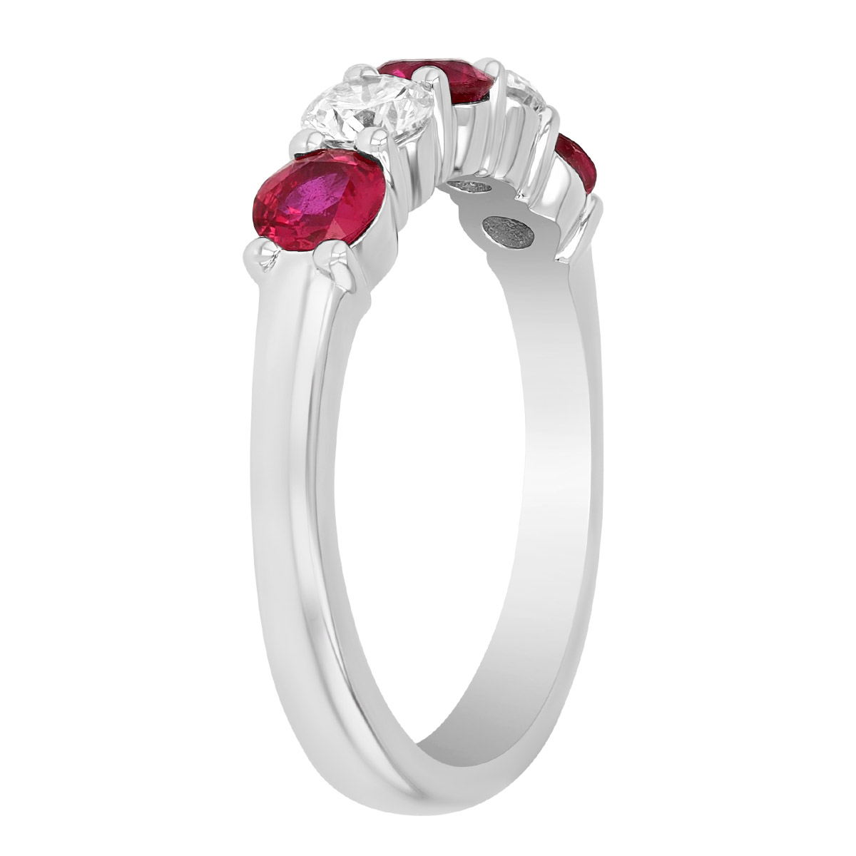 Round Ruby & Diamond Ring in Platinum