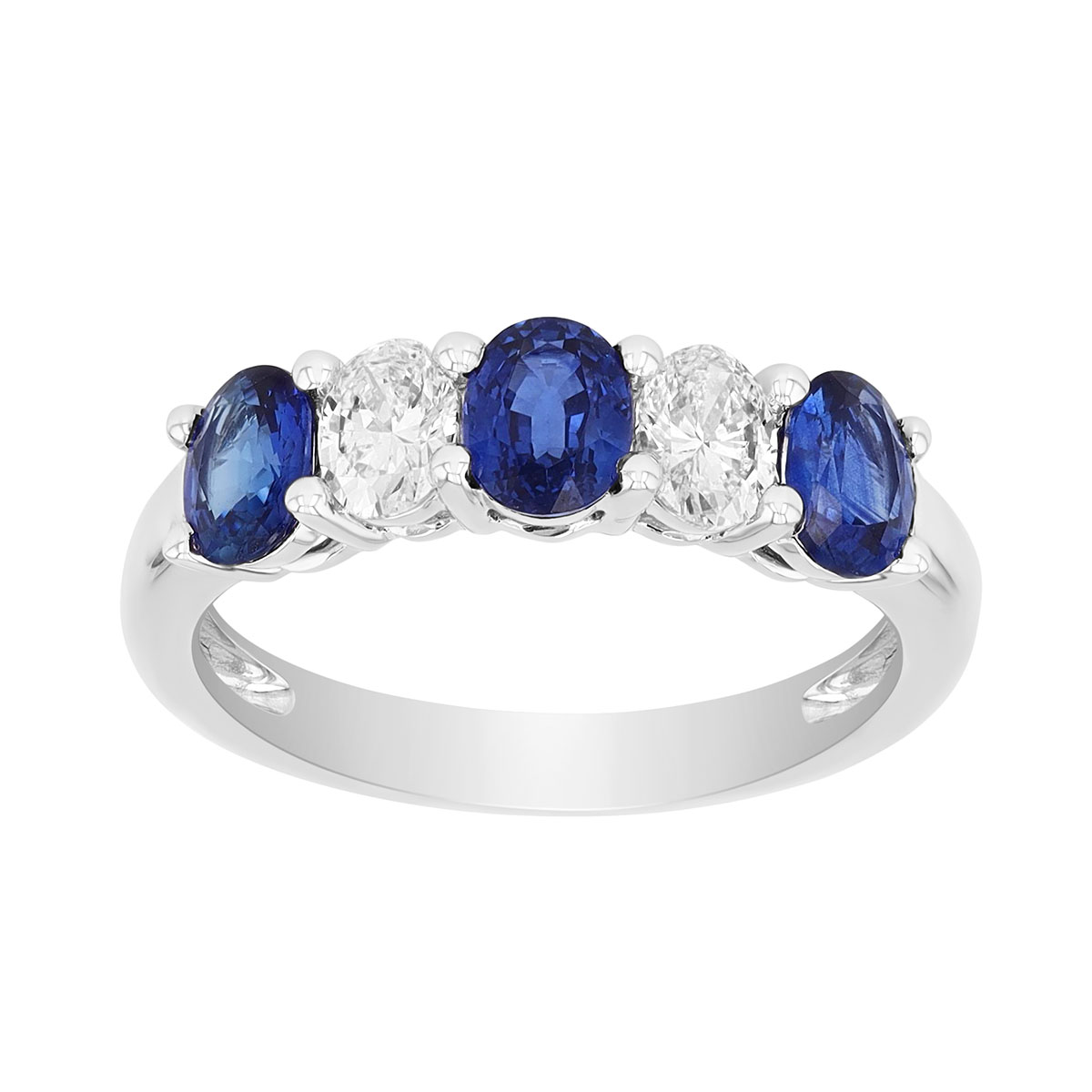 Oval Sapphire & Diamond Ring in White Gold