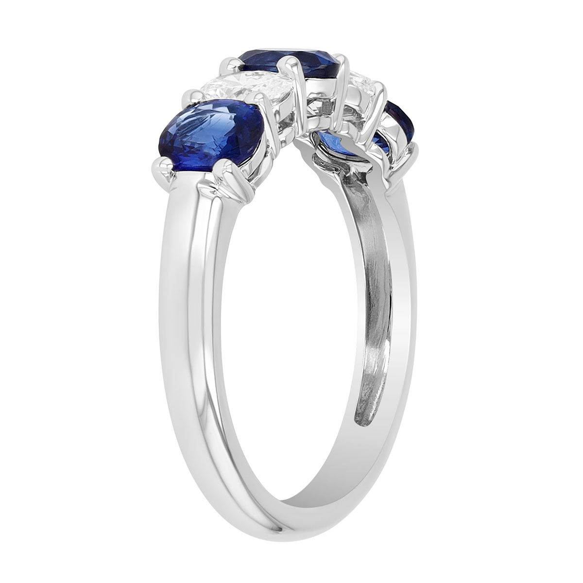 Oval Sapphire & Diamond Ring in White Gold