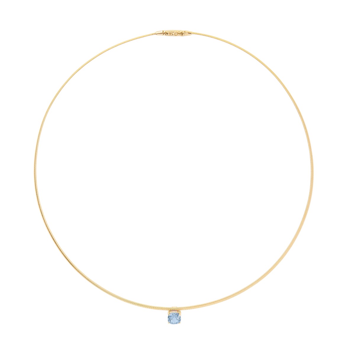 Marco Bicego Masai Aquamarine Single Station Coil Necklace in Yellow Gold, 16