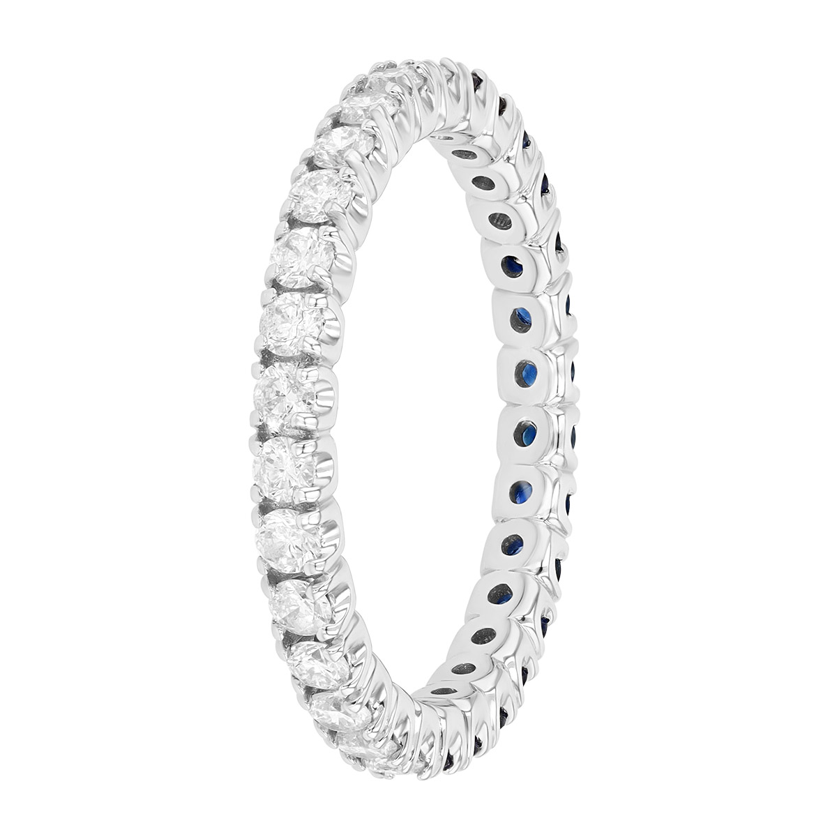Sapphire & Diamond Eternity Ring in White Gold
