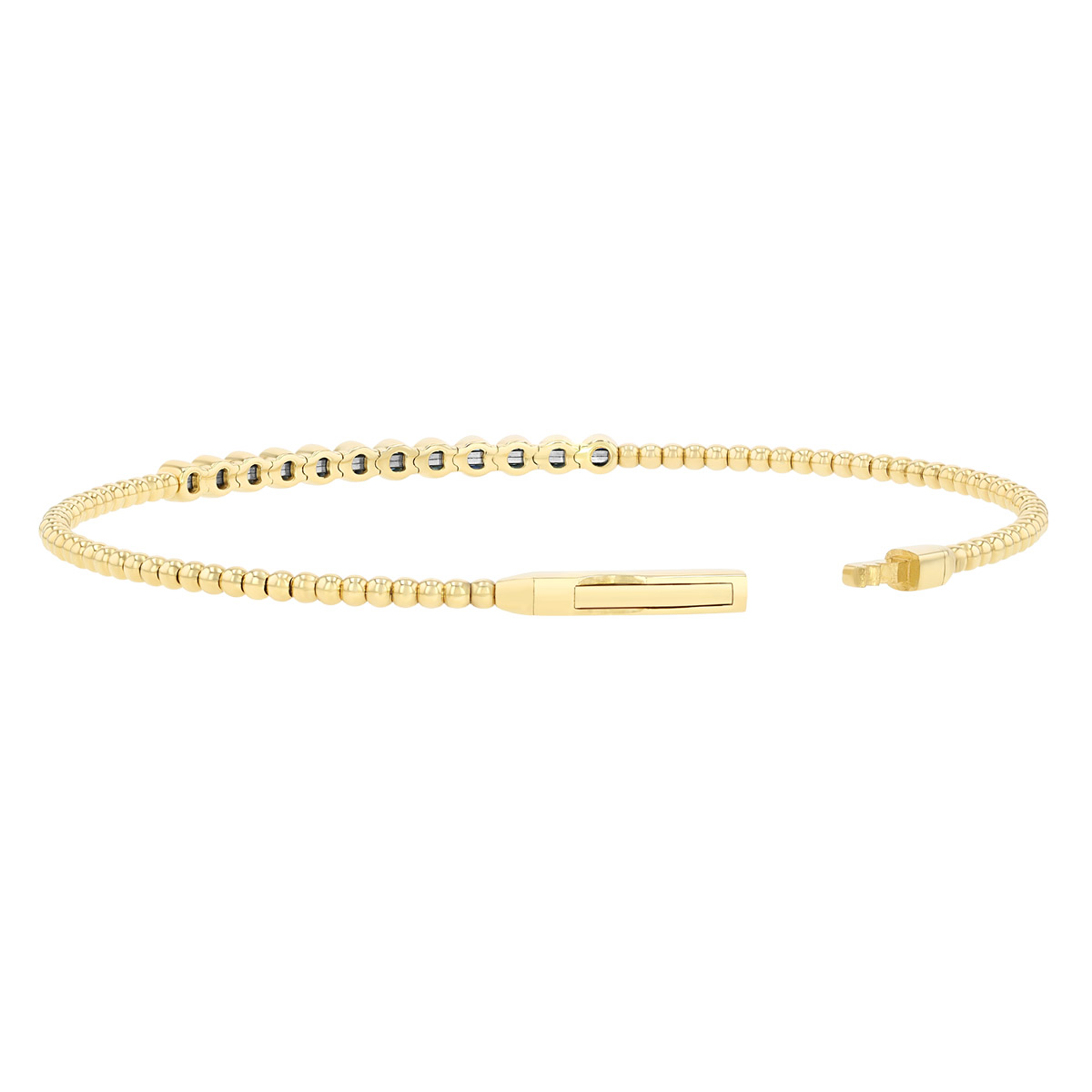 Bezel Set Round Sapphire Twisted Bracelet in Yellow Gold, 6.75