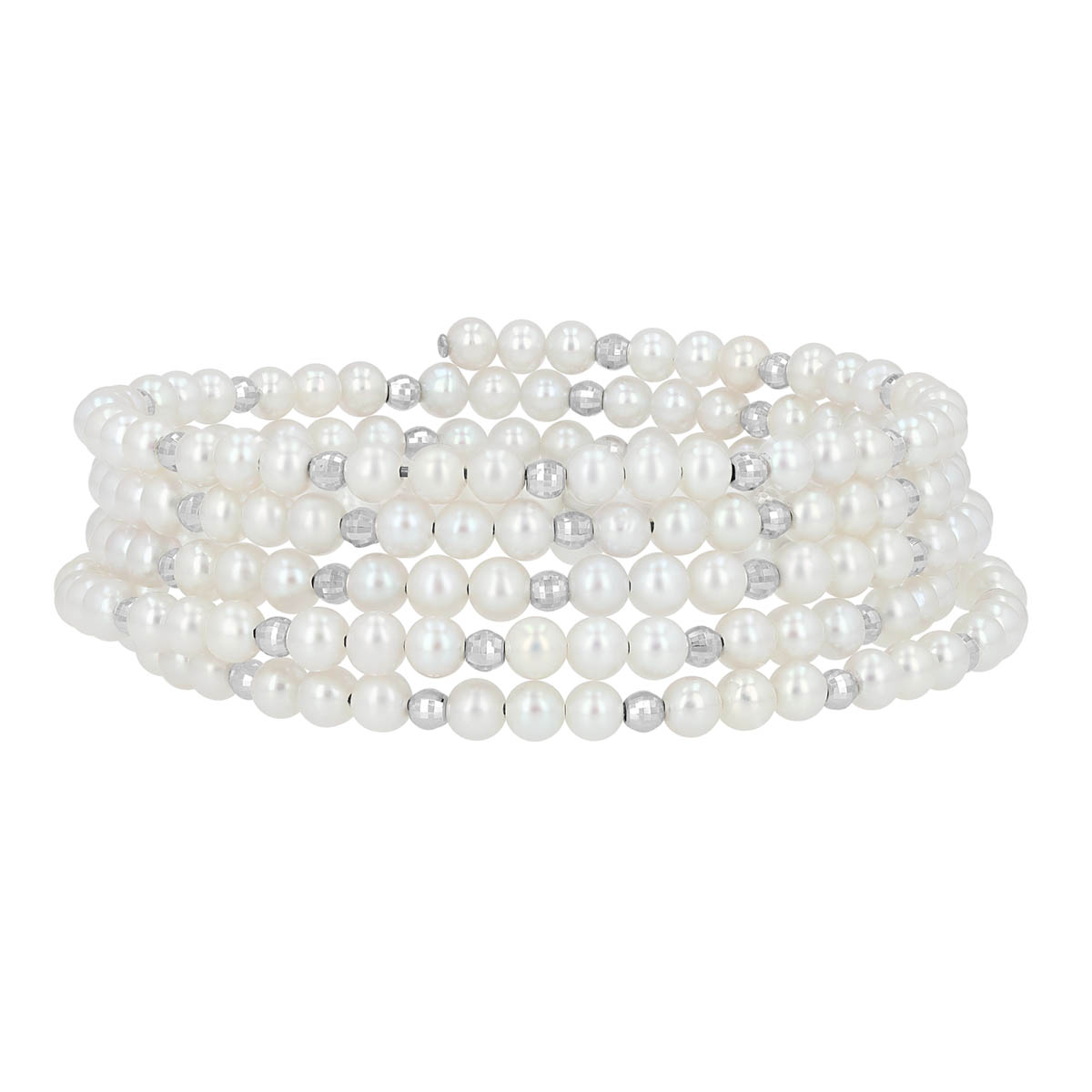 TARA Pearls Freshwater Cultured Pearl & White Gold Bead Station Wrap Bracelet