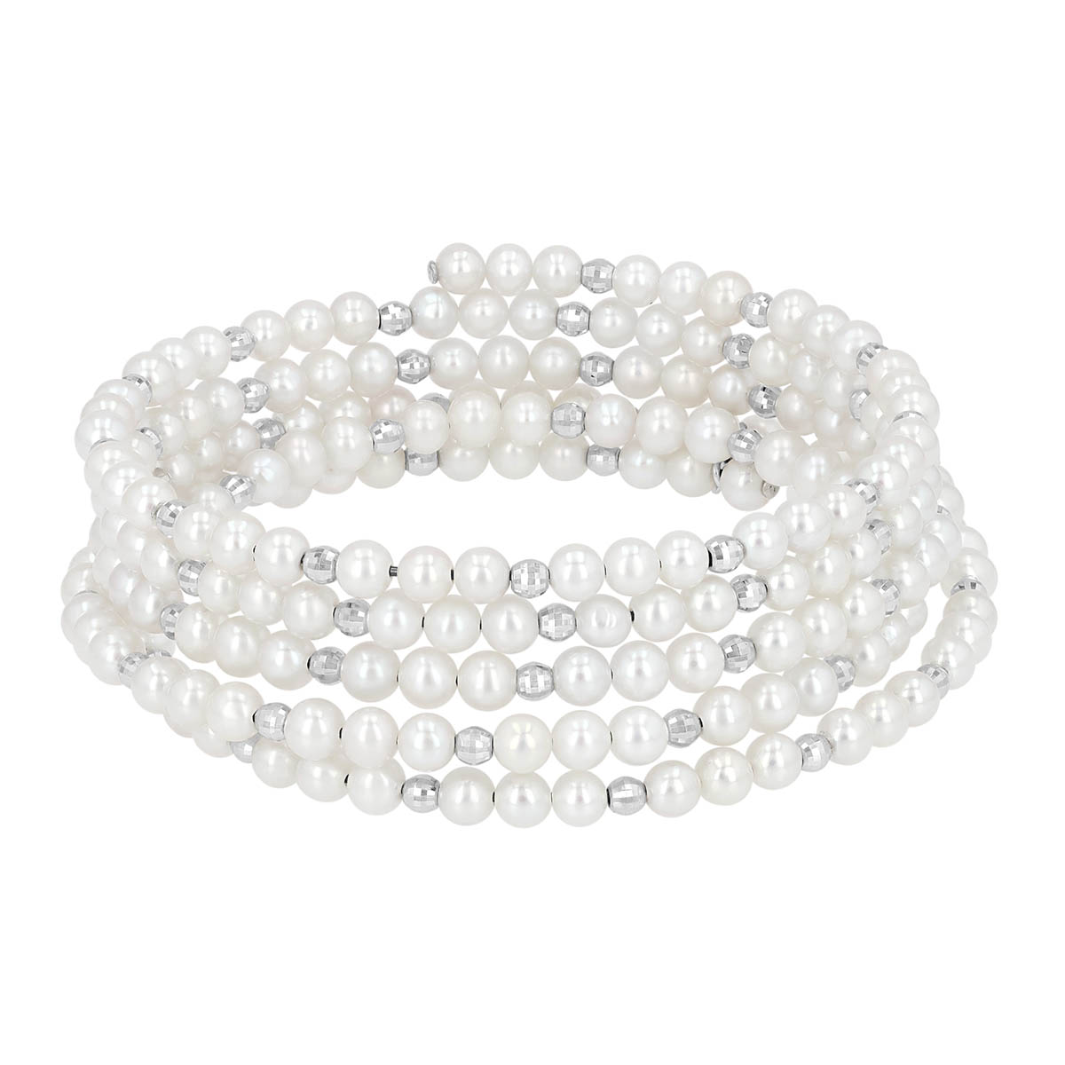 TARA Pearls Freshwater Cultured Pearl & White Gold Bead Station Wrap Bracelet