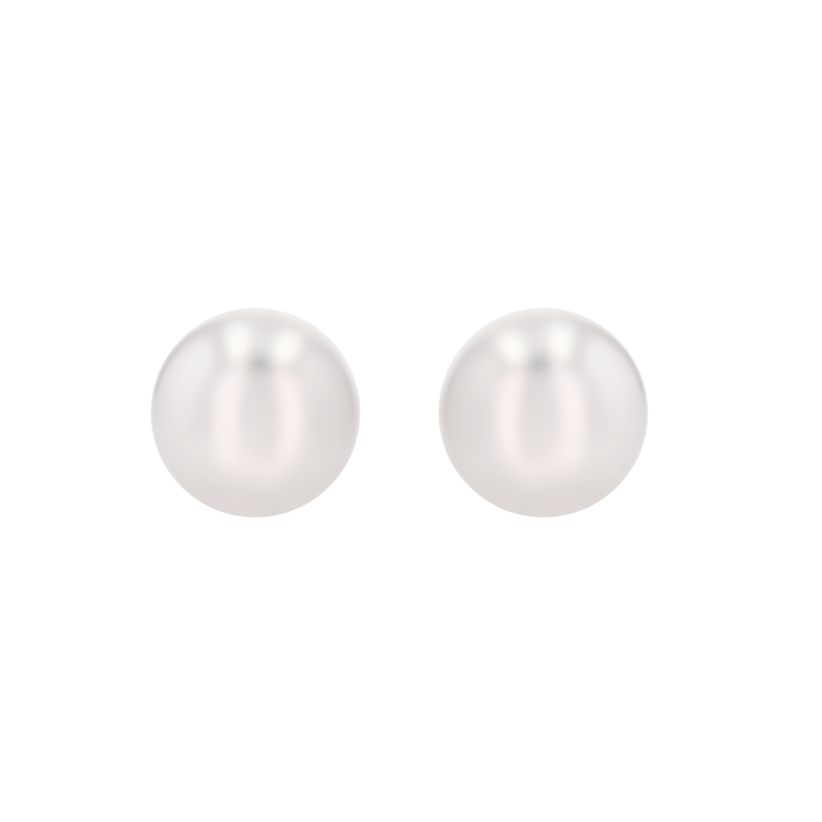 White Cultured Pearl Stud Earrings in White Gold, 8-8.5 mm