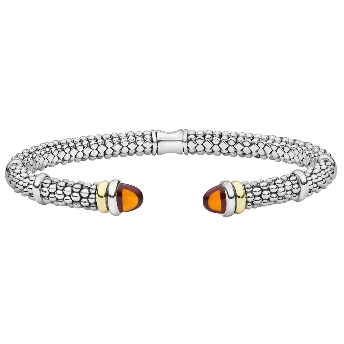 LAGOS Signature Caviar Two-Tone Citrine Versa Torque Bracelet, 5 mm, Size M