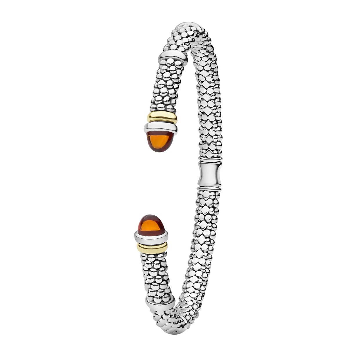 LAGOS Signature Caviar Two-Tone Citrine Versa Torque Bracelet, 5 mm, Size M