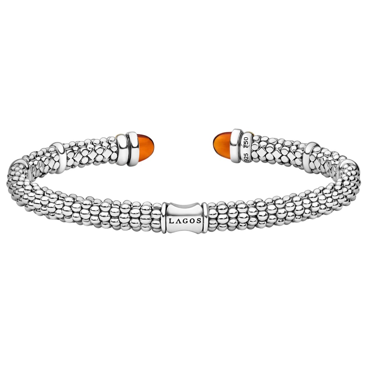 LAGOS Signature Caviar Two-Tone Citrine Versa Torque Bracelet, 5 mm, Size M
