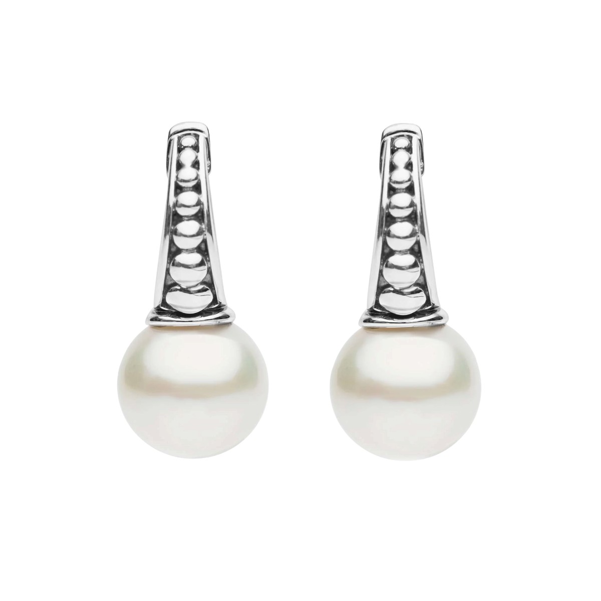 LAGOS Luna Sterling Silver Pearl Drop Huggie Earrings, 14 x 6 mm