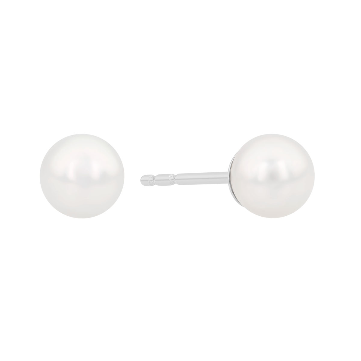 TARA Pearls Cultured Pearl Stud Earrings in White Gold, 5-5.5 mm