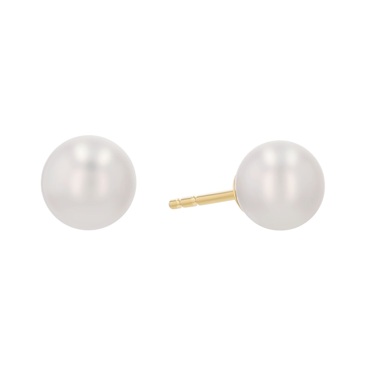 TARA Pearls Cultured Pearl Stud Earrings in Yellow Gold, 6.5-7 mm