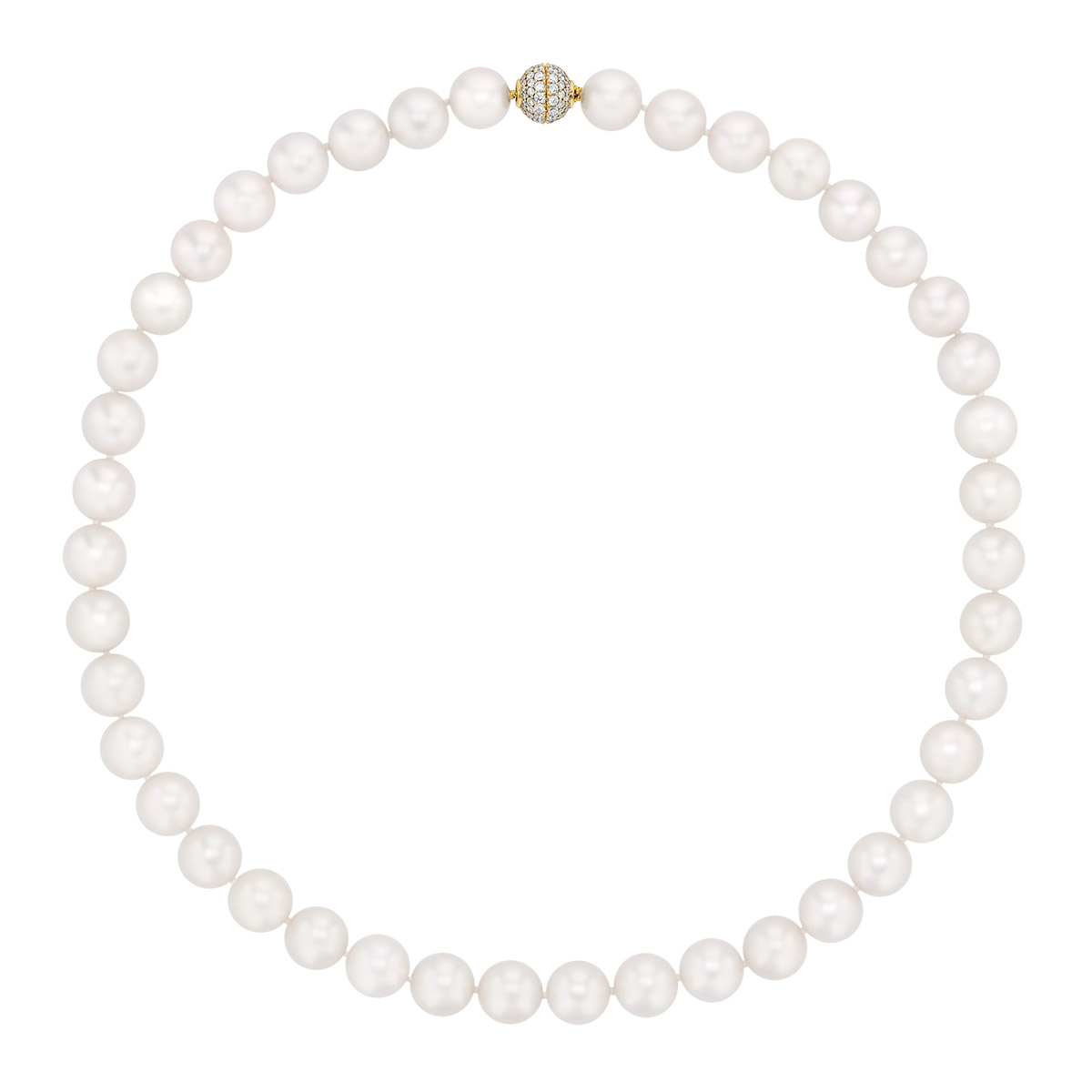 TARA Pearls Cultured Pearl Strand & Stud Earrings with Diamonds in Yellow Gold, 17.5