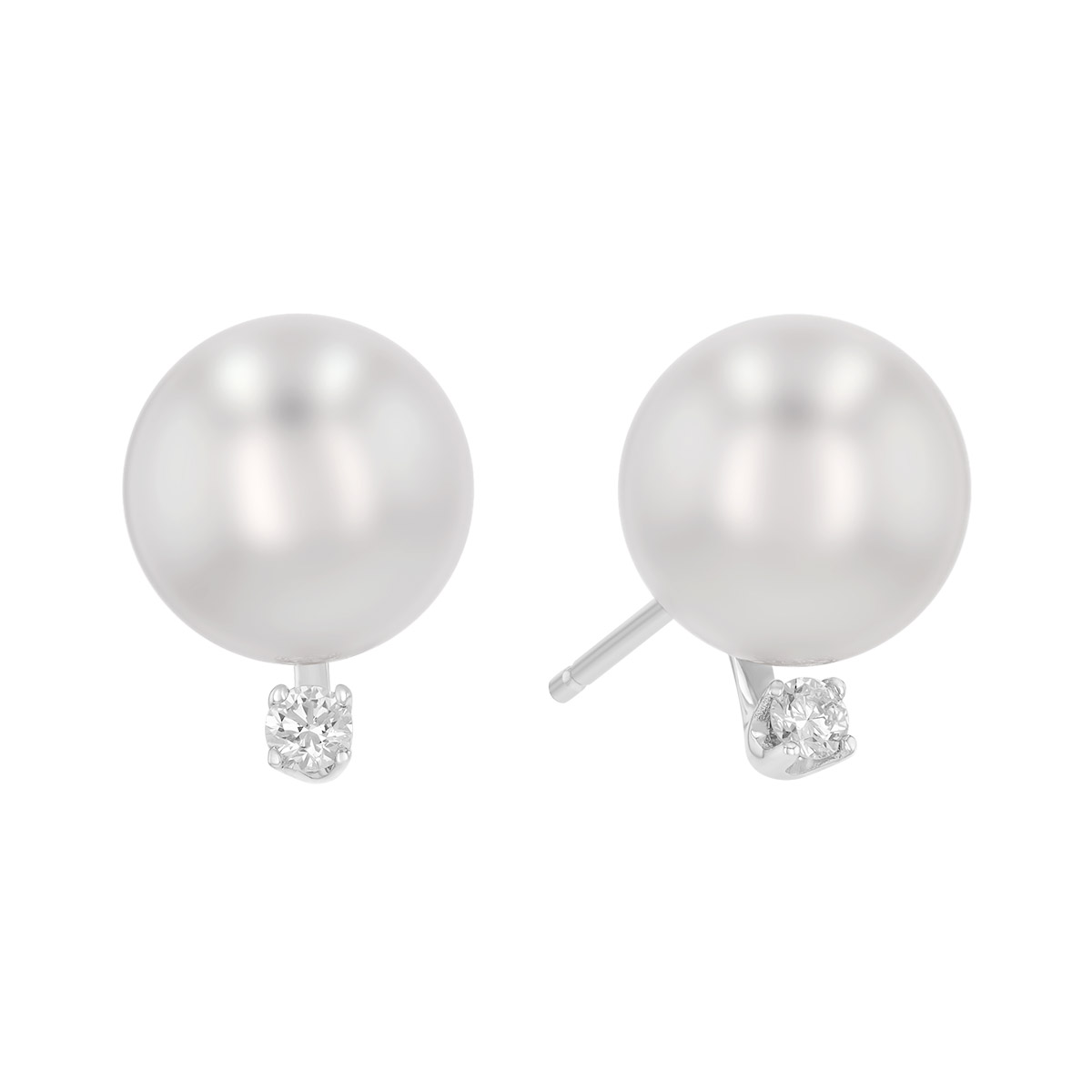 TARA Pearls Cultured Pearl Strand & Stud Earrings with Diamonds in White Gold, 17.5