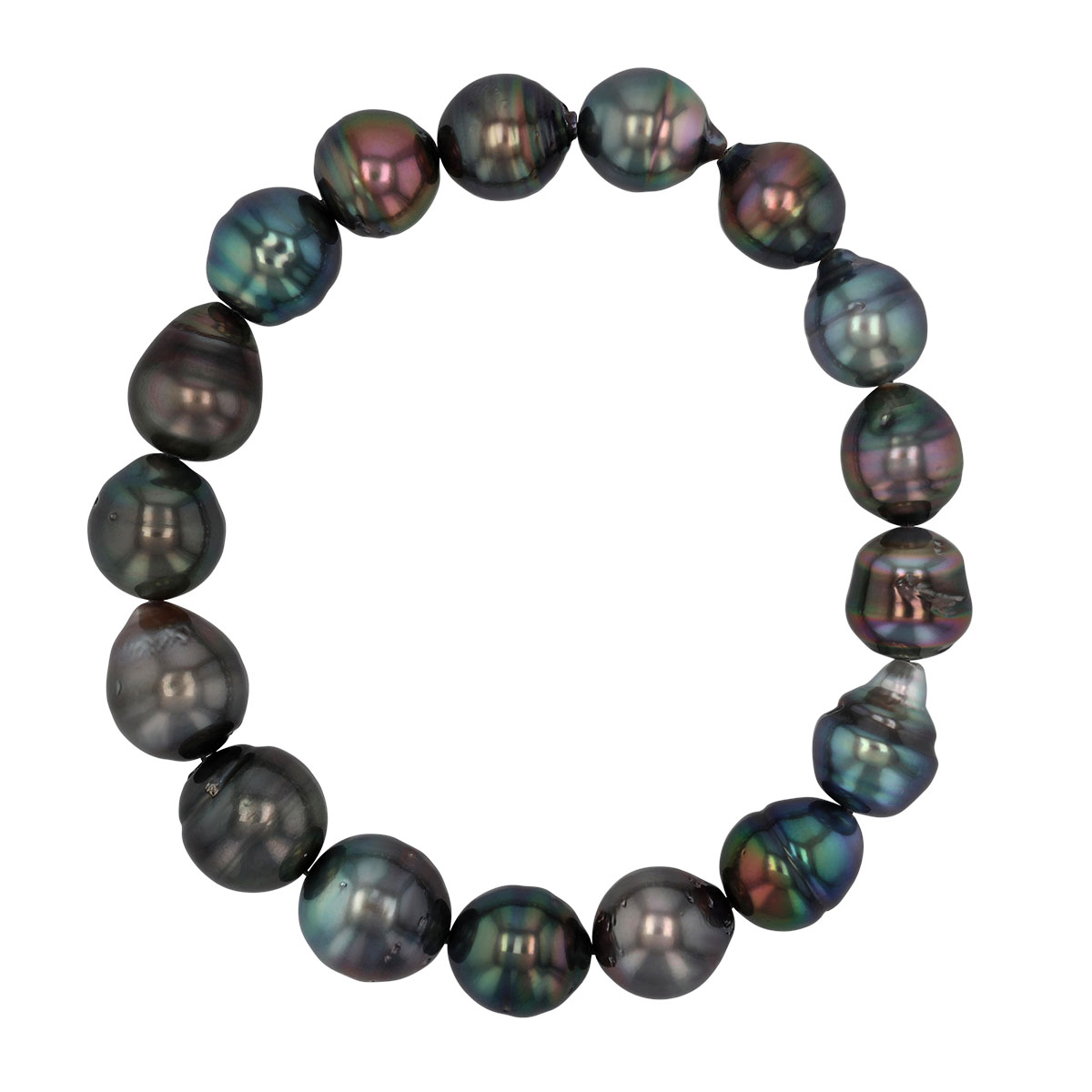 TARA Pearls Baroque Tahitian South Sea Cultured Pearl Stretch Bracelet, 7.5