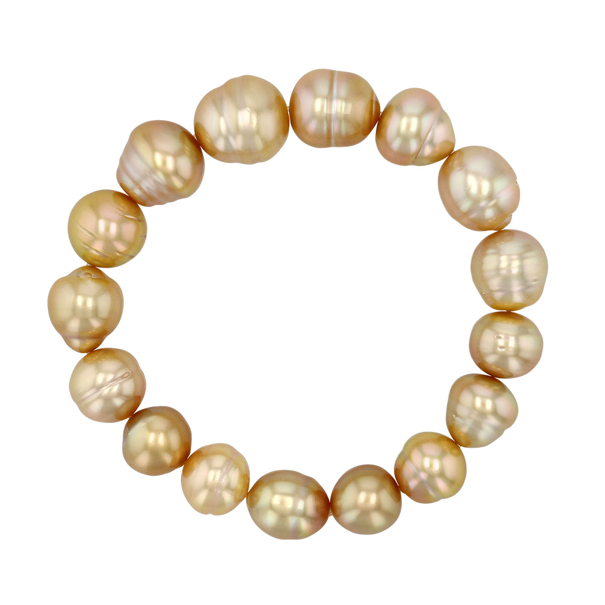 TARA Pearls Baroque Golden South Sea Cultured Pearl Stretch Bracelet, 7.5