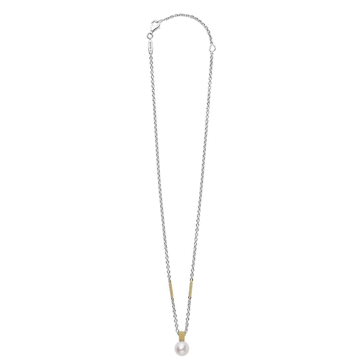 LAGOS Luna Two-Tone Pearl Pendant Necklace, 16-18