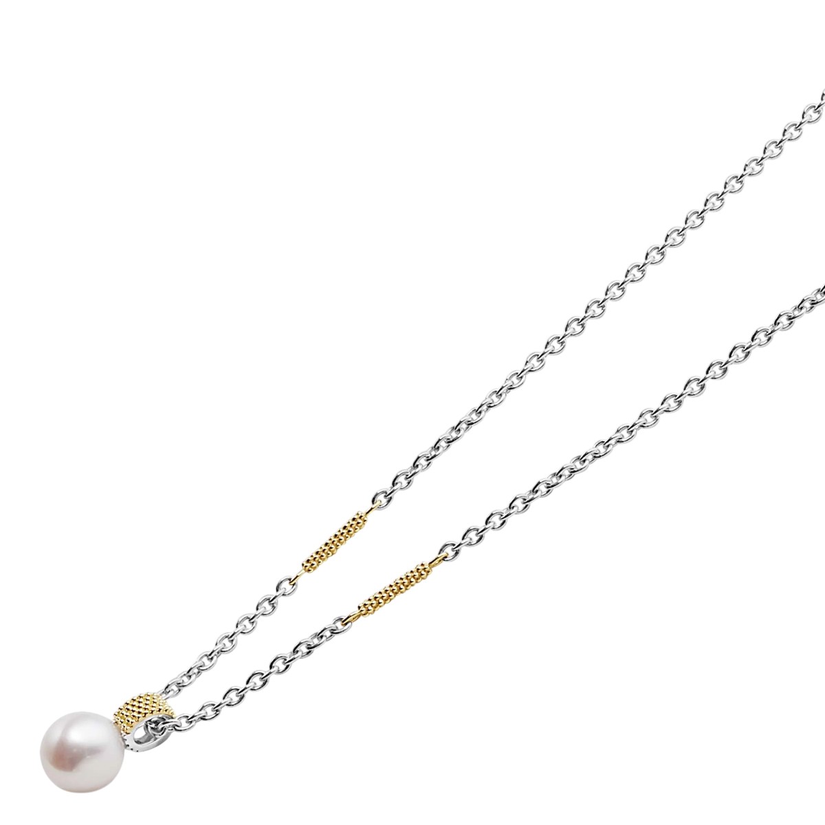 LAGOS Luna Two-Tone Pearl Pendant Necklace, 16-18