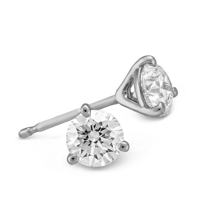 Platinum Round Diamond Studs, .70 cttw