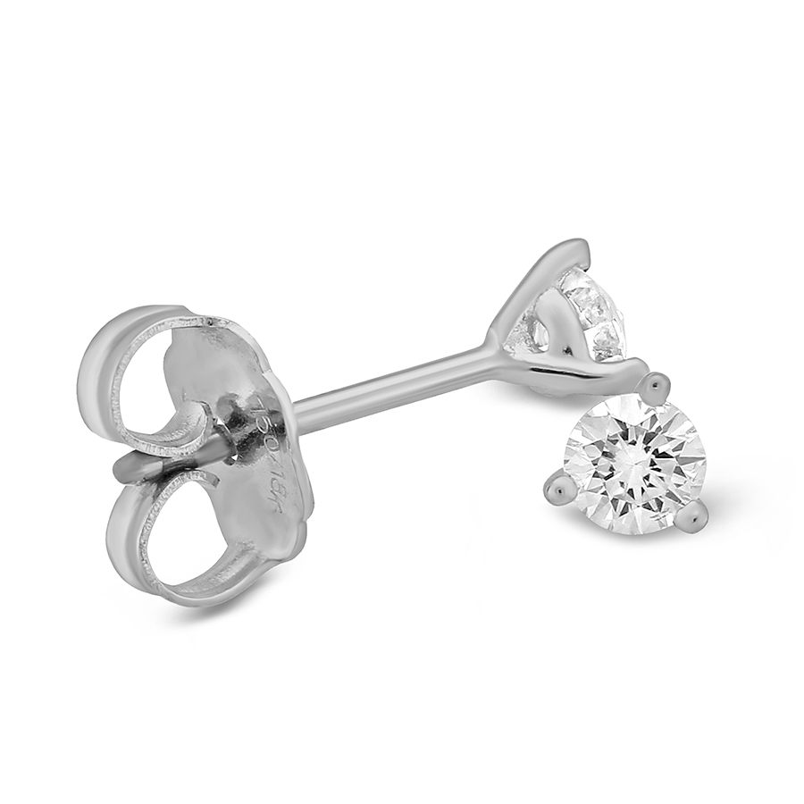 Round Diamond Stud Earrings in White Gold, 0.20cttw