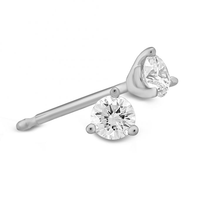 Round Diamond Stud Earrings in White Gold, 0.25cttw
