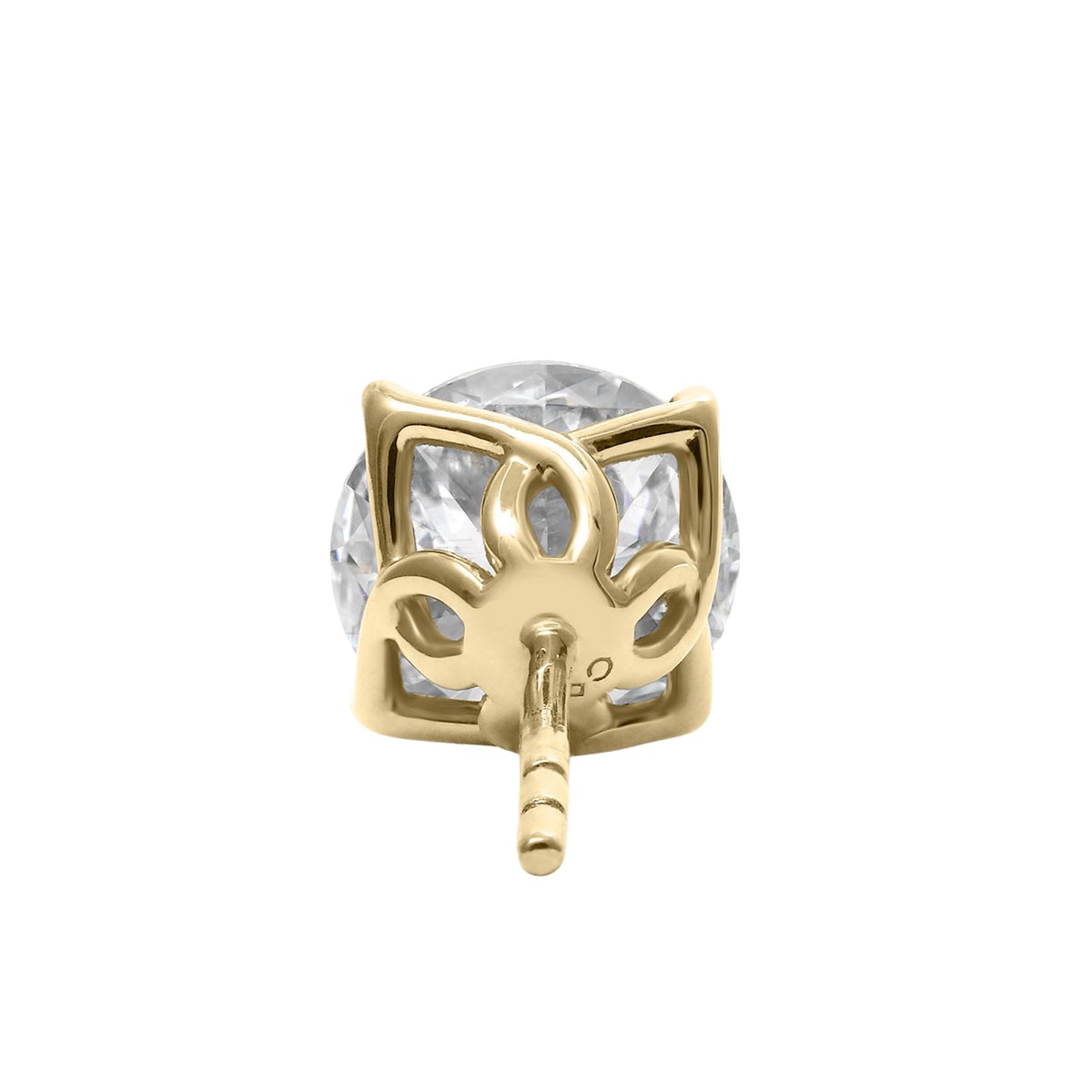 Clarity Diamond Signature Lab-Grown Round Diamond Stud Earrings in Yellow Gold, 4.15 cttw