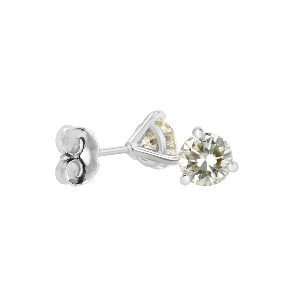 Round Diamond Stud Earrings in White Gold, ST/VS2-SI1, 1.15 cttw