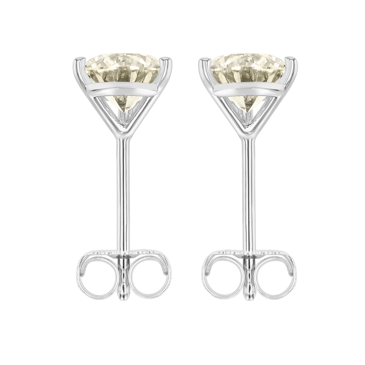 Round Diamond Stud Earrings in White Gold, ST/VS2-SI1, 1.15 cttw