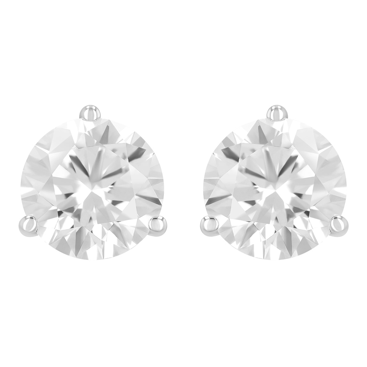 ALTR Round Lab Grown Diamond Stud Earrings in 14K White Gold, 3.02 cttw