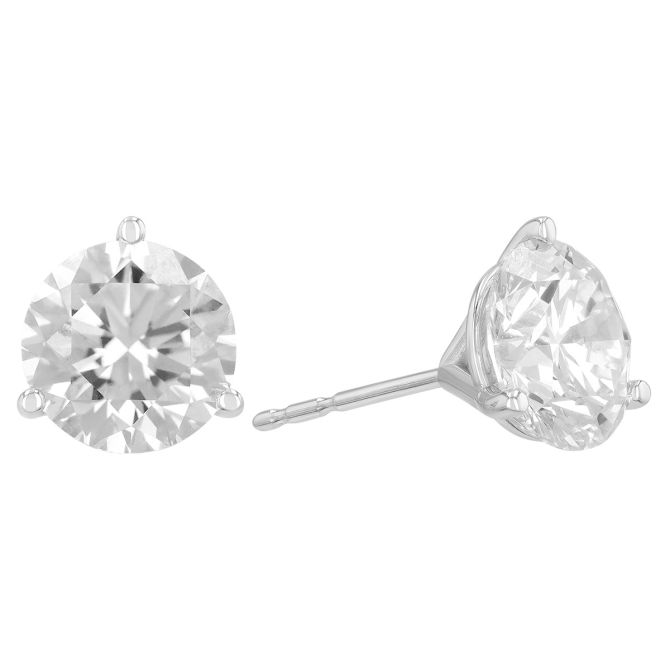 ALTR Round Lab Grown Diamond Stud Earrings in 14K White Gold, 3.58 cttw