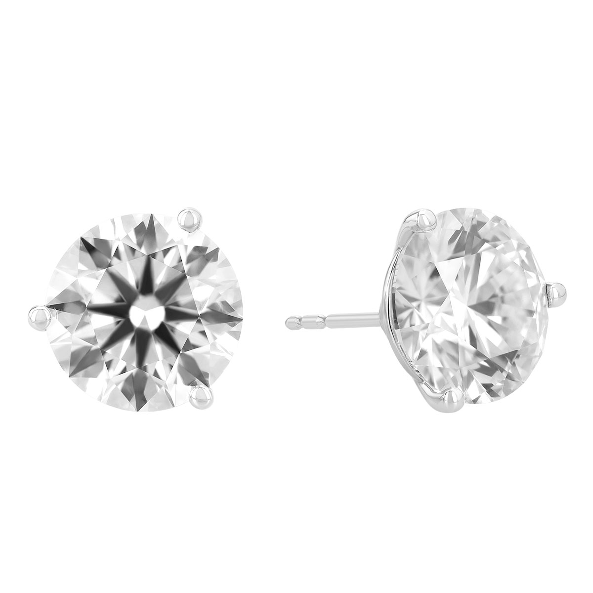 ALTR Lab-Grown Round Diamond Stud Earrings in White Gold, F/VS2, 6.18 cttw