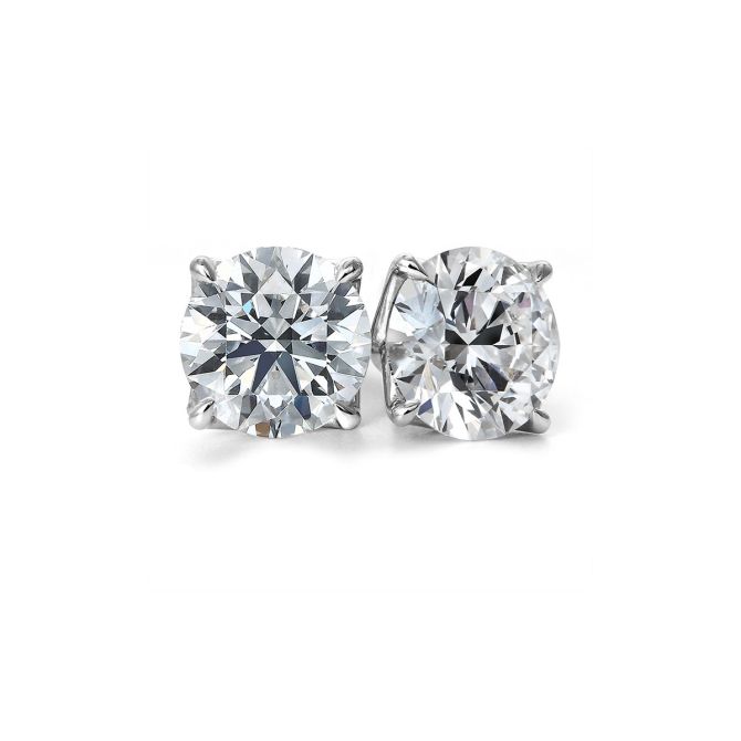 Clarity Diamond Signature Lab-Grown Round Diamond Stud Earrings in White Gold, 4.04 cttw