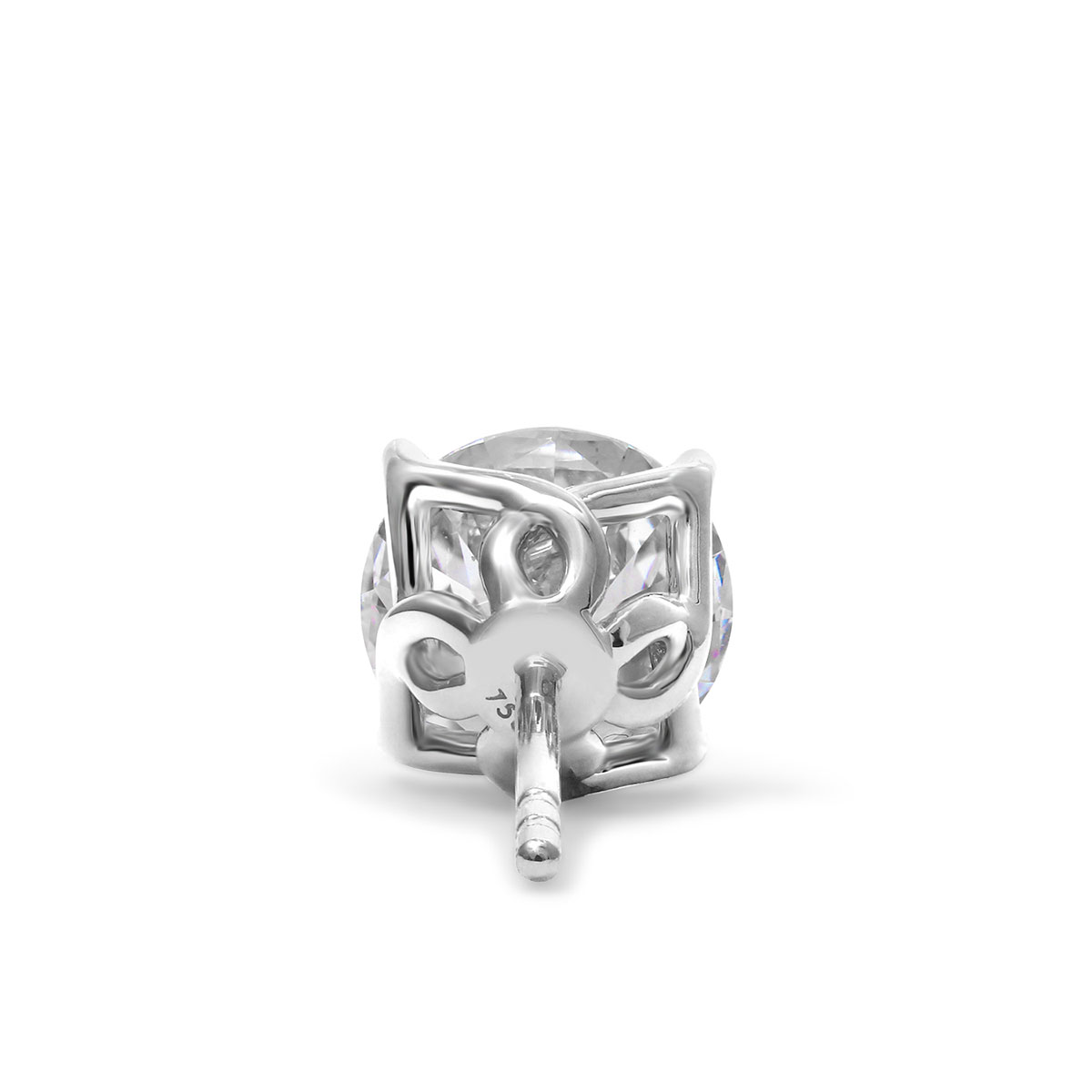 Clarity Diamond Signature Lab-Grown Round Diamond Stud Earrings in White Gold, 4.04 cttw