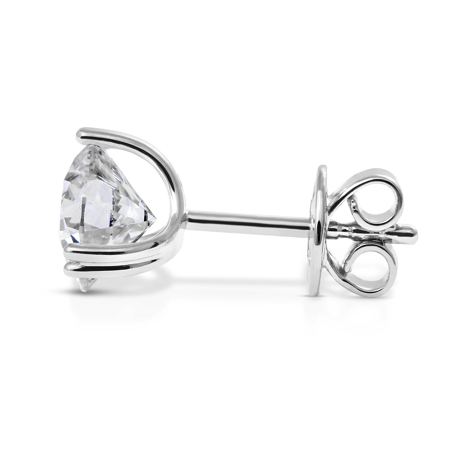 Clarity Diamond Afloat Lab-Grown Round Diamond Stud Earrings in White Gold, 3.17 cttw