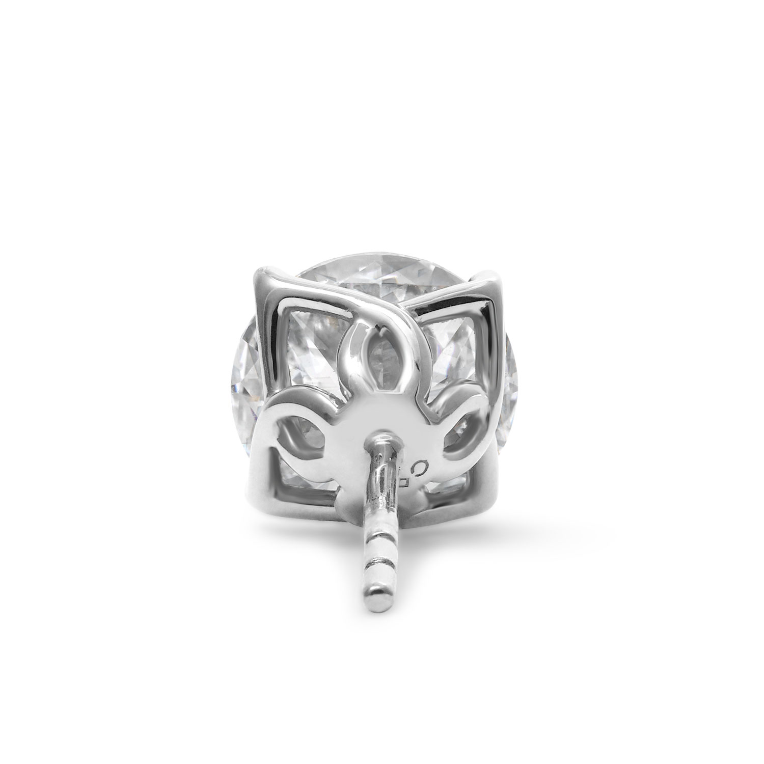 Clarity Diamond Signature Lab-Grown Round Diamond Stud Earrings in White Gold, 4.18 cttw